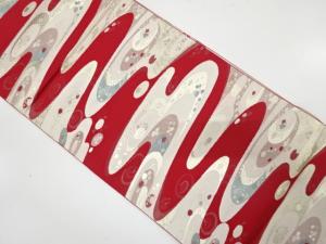 本場筑前博多　流水に水玉模様織り出し　名古屋帯